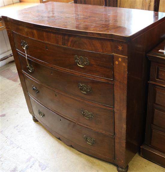 Mahogany bow-fronted chest of drawers, 19th century